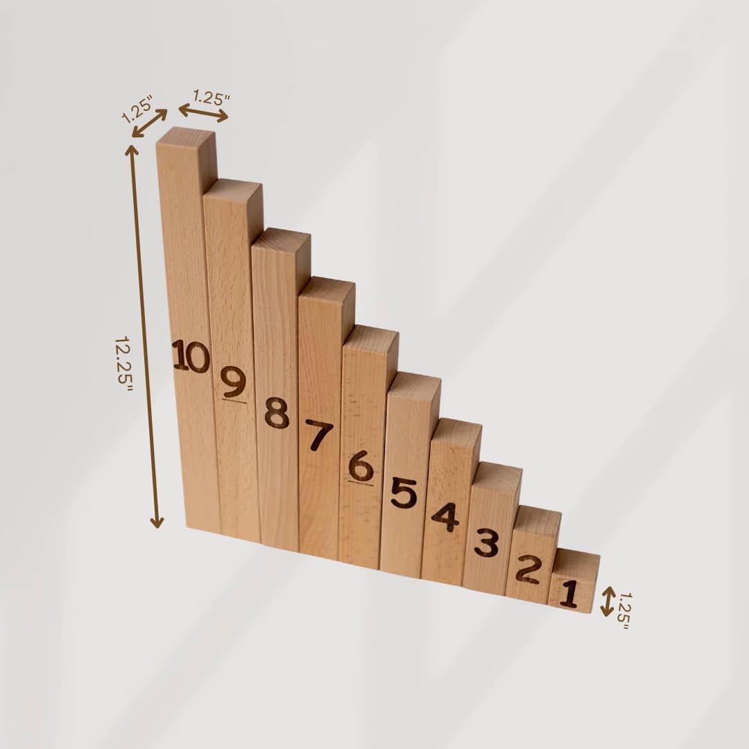 wooden number block measurements