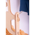 Load image into Gallery viewer, Close-up view of the intricate wood layers and expert craftsmanship in the joinery of a Dannico Woodworks custom-made wooden clothes rack, highlighting the smooth wood finish and attention to detail in the design.