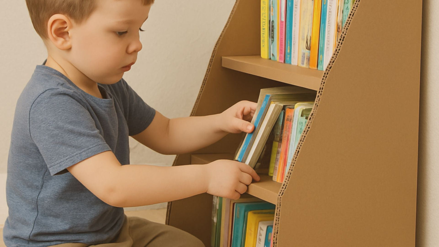 How to Build a DIY Kids' Bookshelf from Cardboard