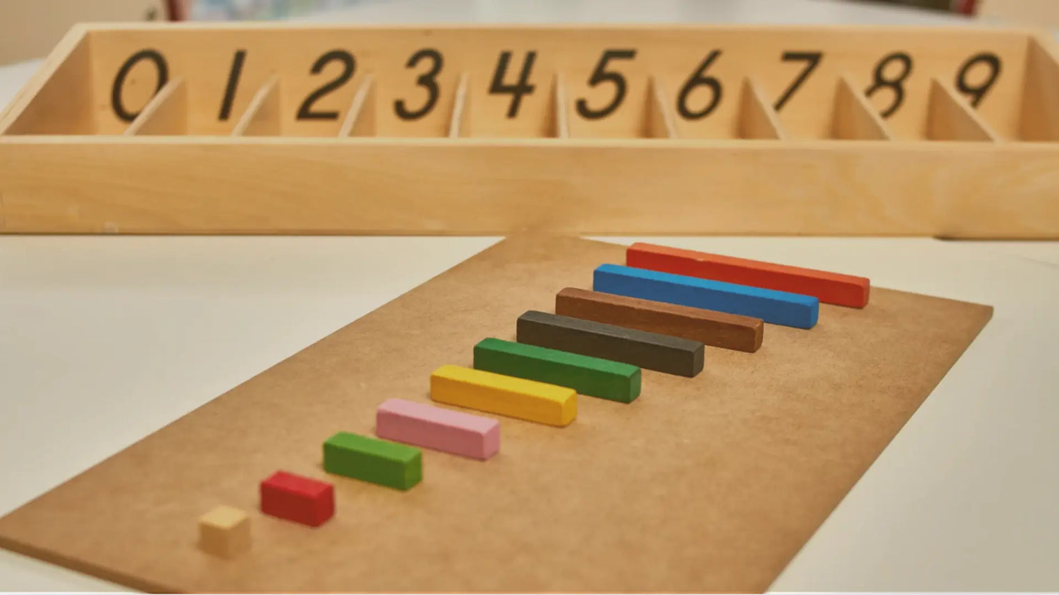 Montessori wooden number rods