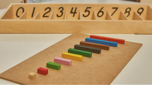 Montessori wooden number rods