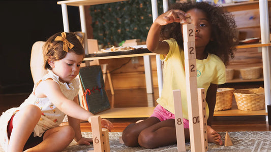 Children learning math using Montessori educational approach vs. traditional