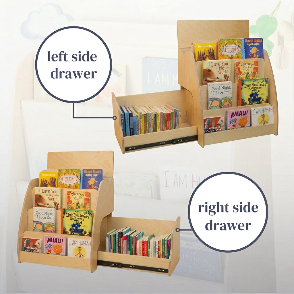 left side or right side bookshelf