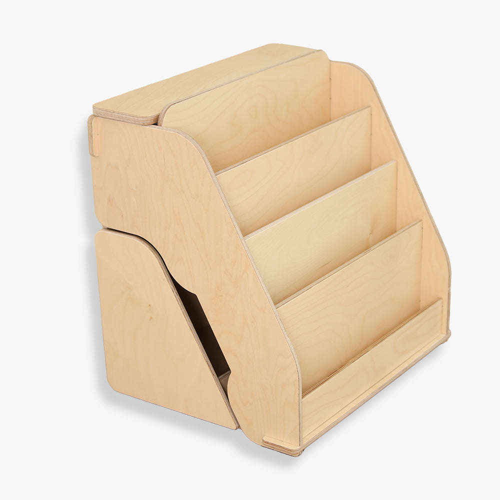 montessori bookshelf side view