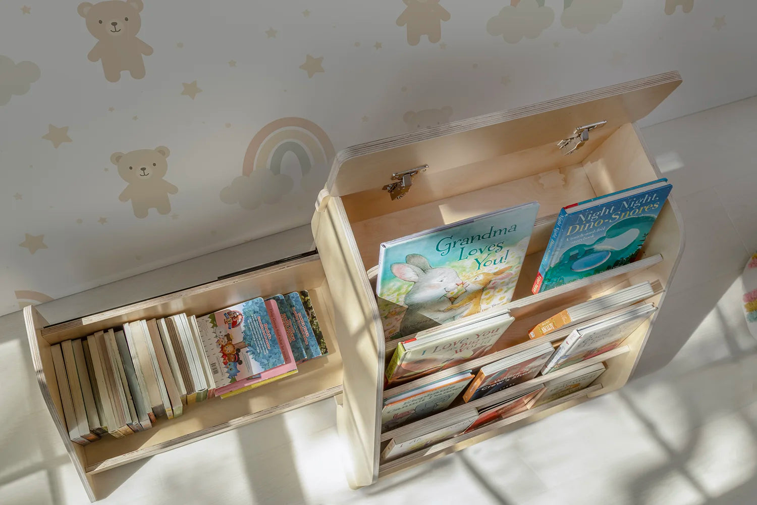 Montessori Bookshelf- Front-Facing Bookshelf with Extra Storage